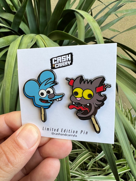 Itchy & scratchy pop pin set